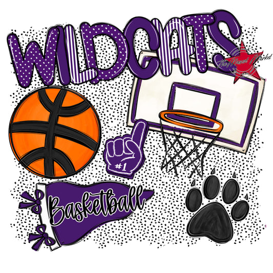Wildcats Basketball Spirit-Purple