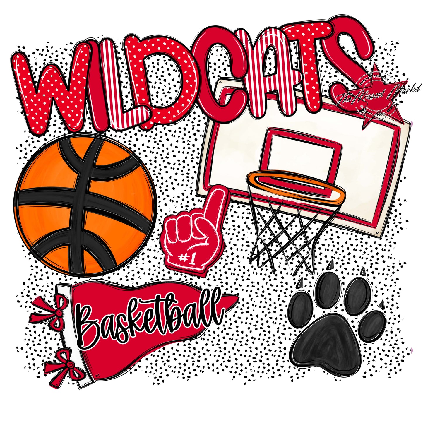 Wildcats Basketball Spirit-Red