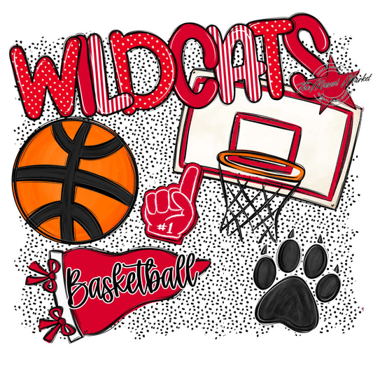 Wildcats Basketball Spirit-Red
