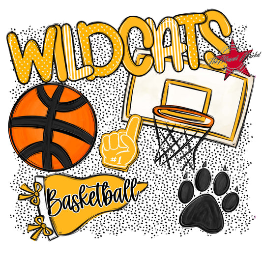 Wildcats Basketball Spirit-Yellow