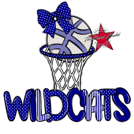 Wildcats Basketball Spirit Design-Blue