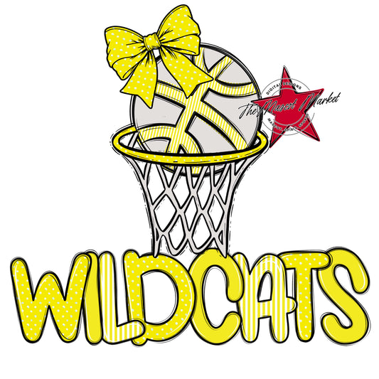 Wildcats Basketball Spirit Design-Bright Yellow