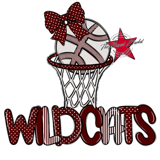Wildcats Basketball Spirit Design-Maroon