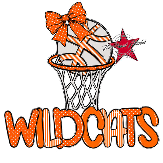 Wildcats Basketball Spirit Design-Orange