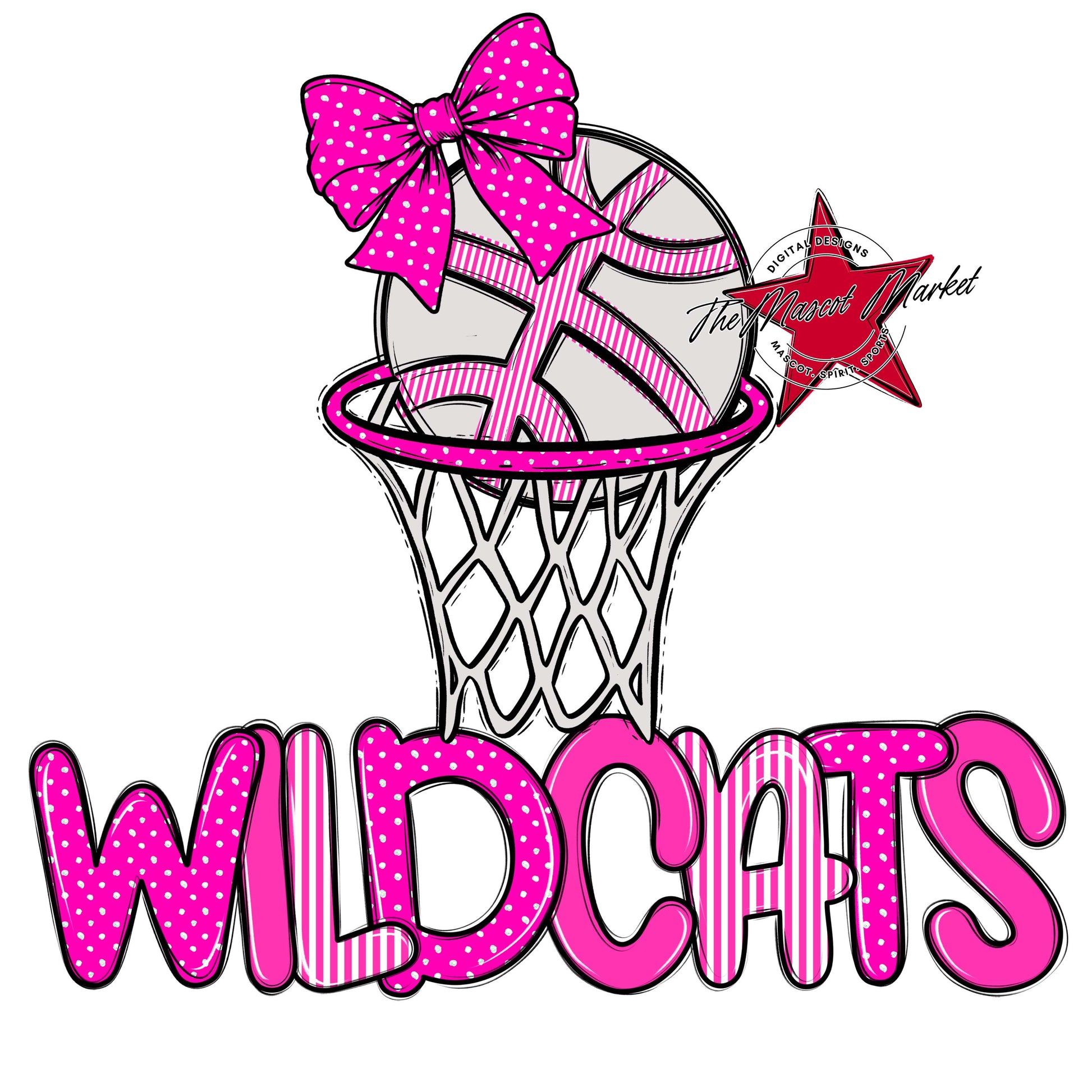 Wildcats Basketball Spirit Design-Pink