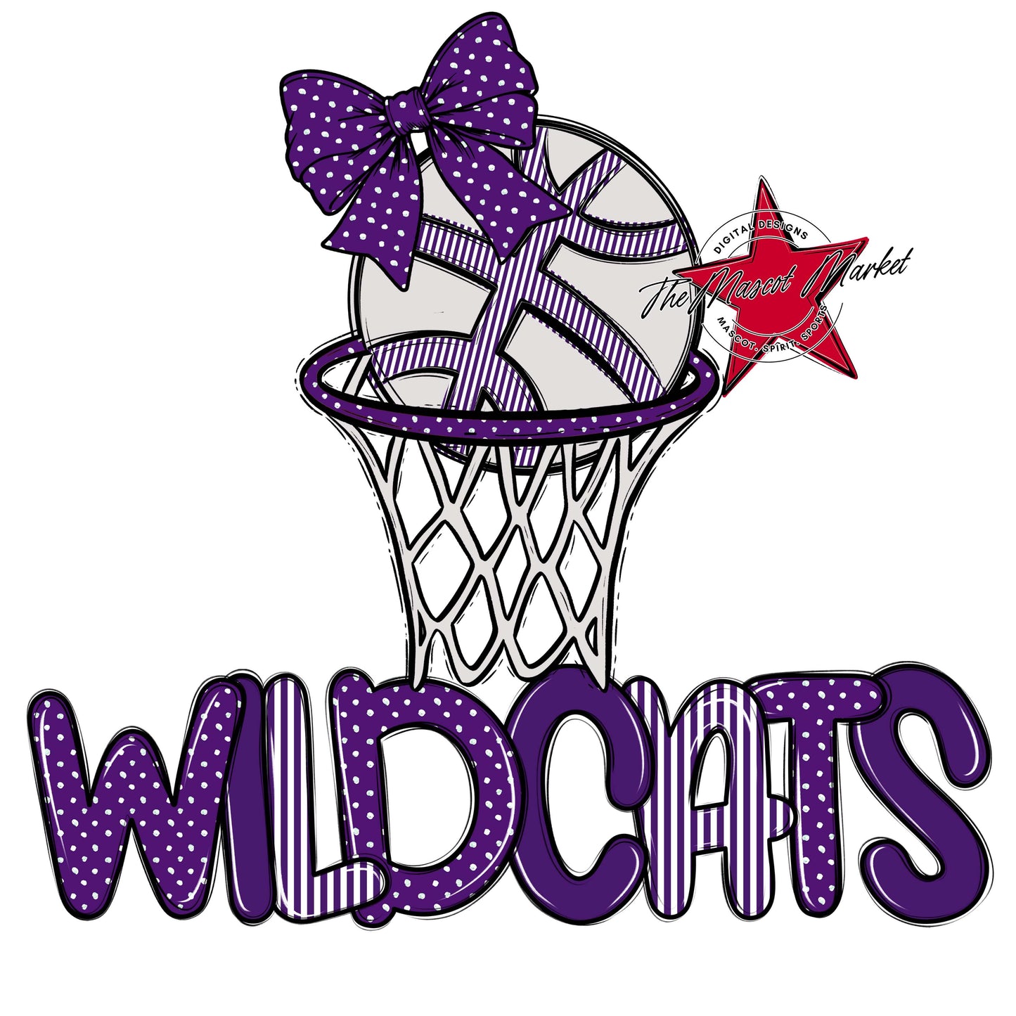 Wildcats Basketball Spirit Design-Purple