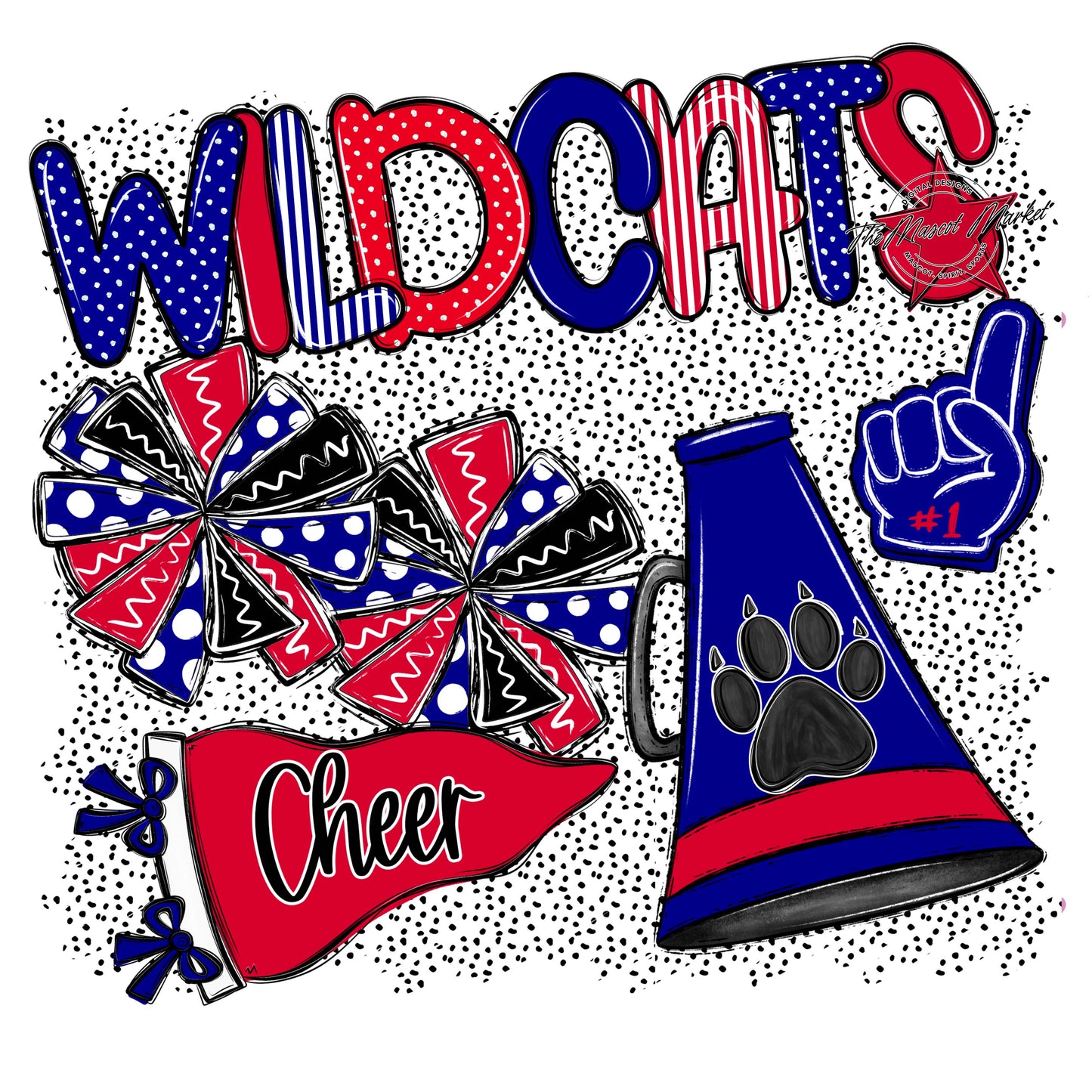 Wildcats Cheer Spirit-Blue & Red
