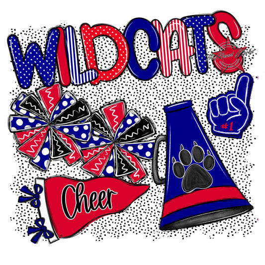 Wildcats Cheer Spirit-Blue & Red