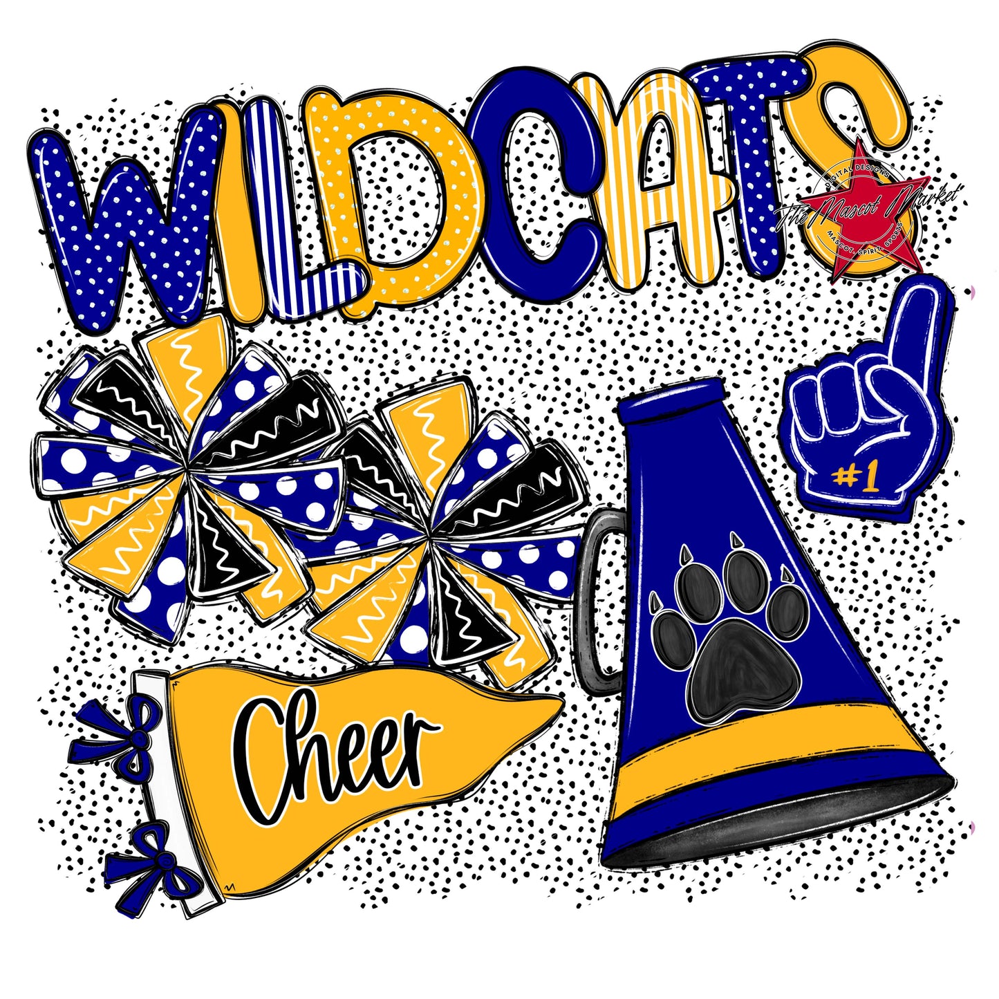 Wildcats Cheer Spirit-Blue & Yellow