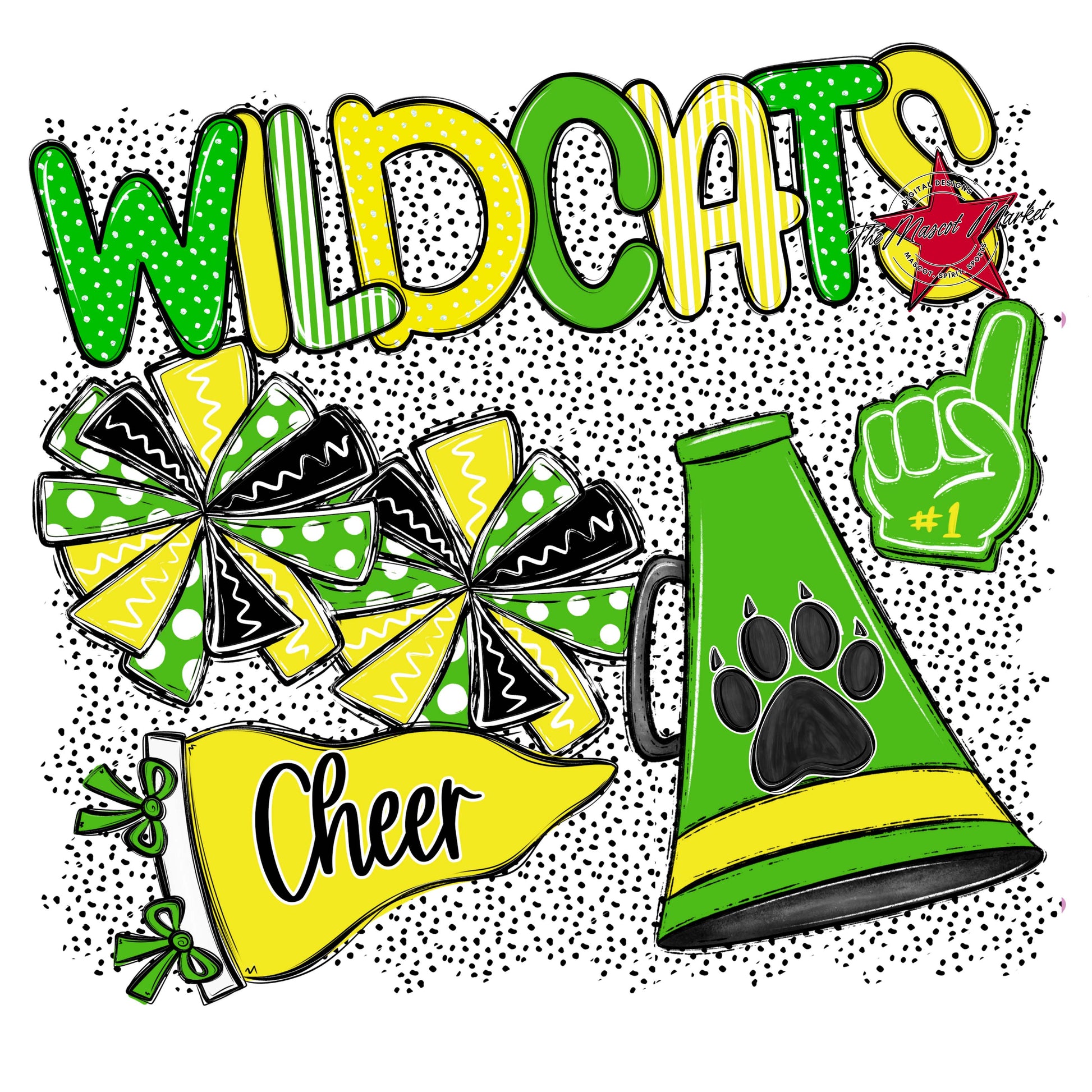 Wildcats Cheer Spirit-Bright Green & Bright Yellow
