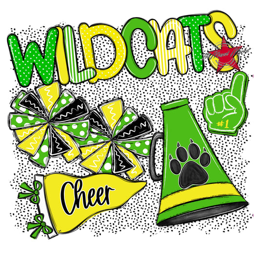 Wildcats Cheer Spirit-Bright Green & Bright Yellow