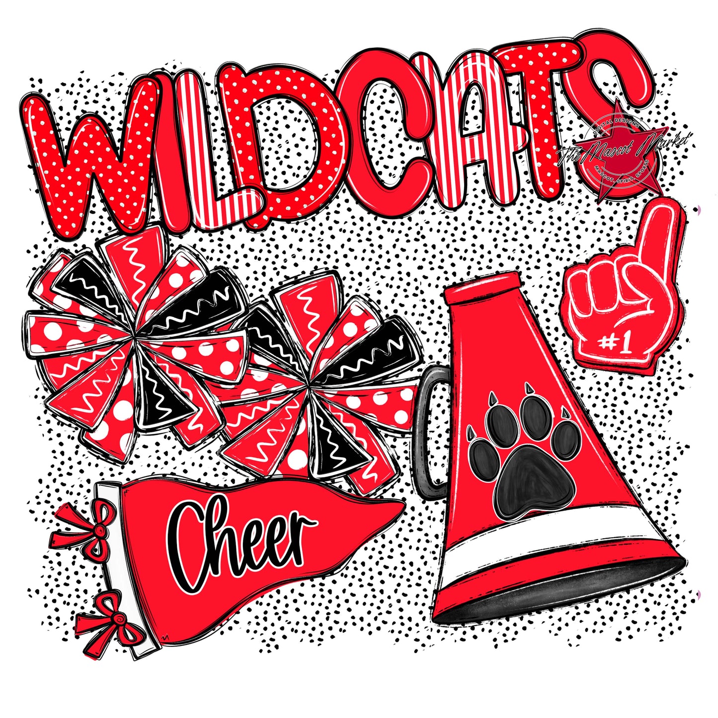 Wildcats Cheer Spirit-Bright Red