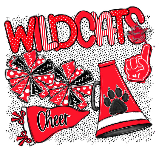 Wildcats Cheer Spirit-Bright Red