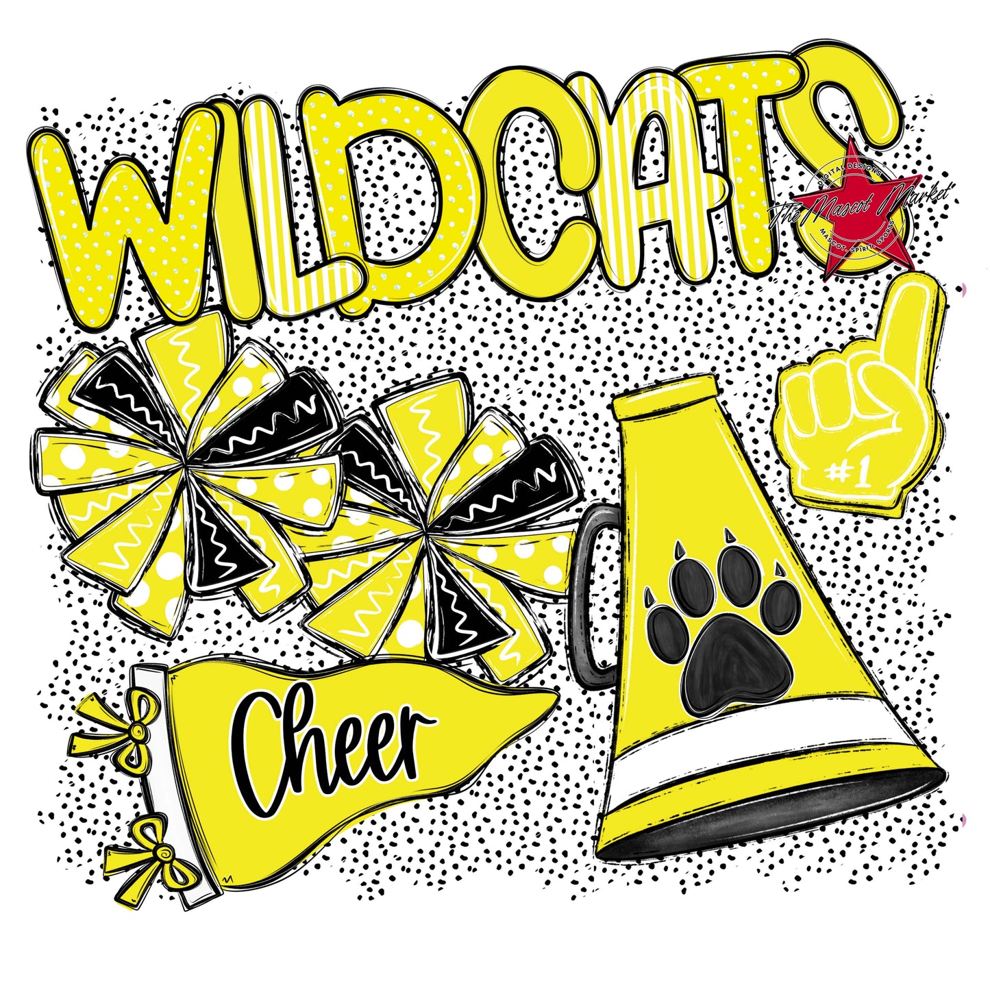 Wildcats Cheer Spirit-Bright Yellow