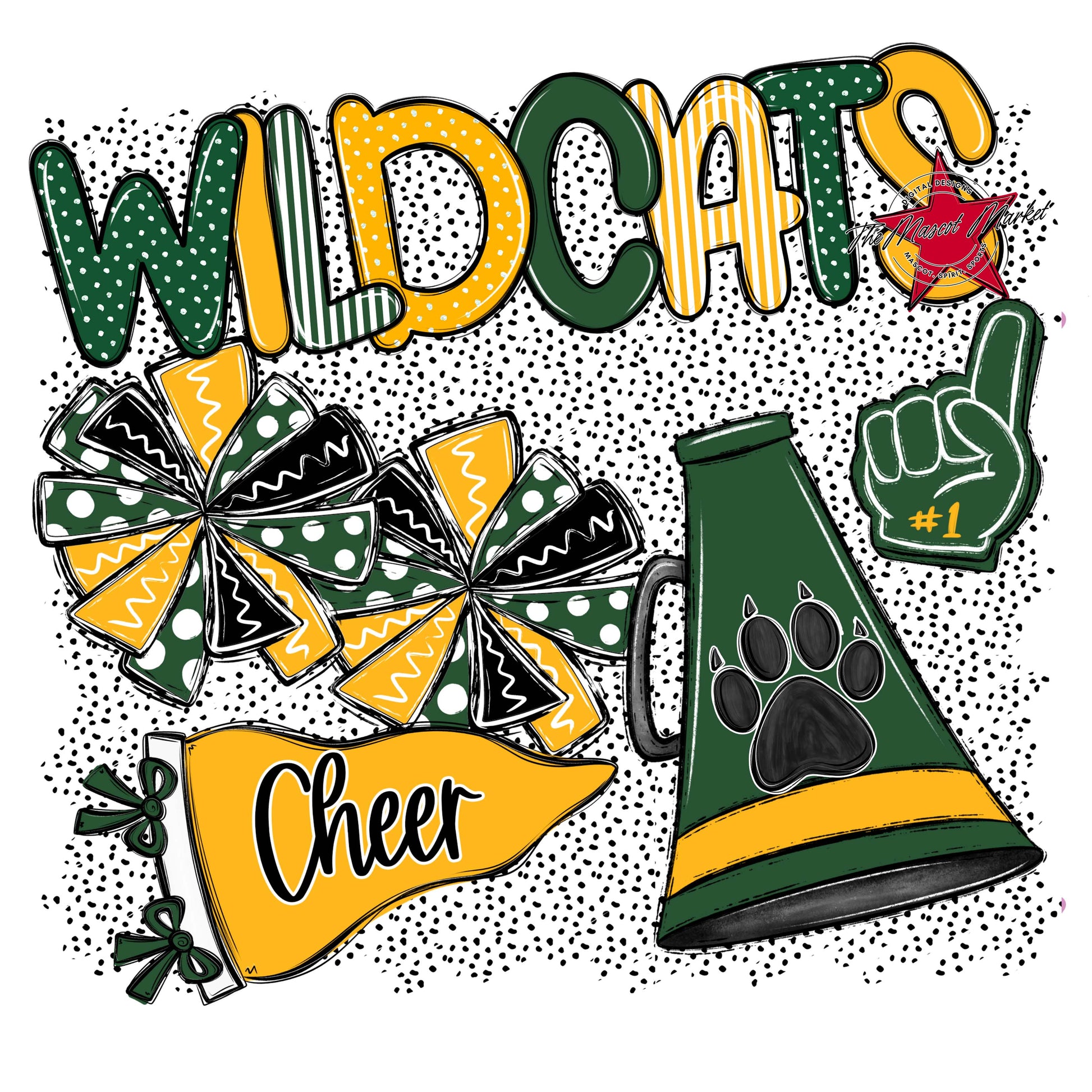 Wildcats Cheer Spirit-Green & Yellow