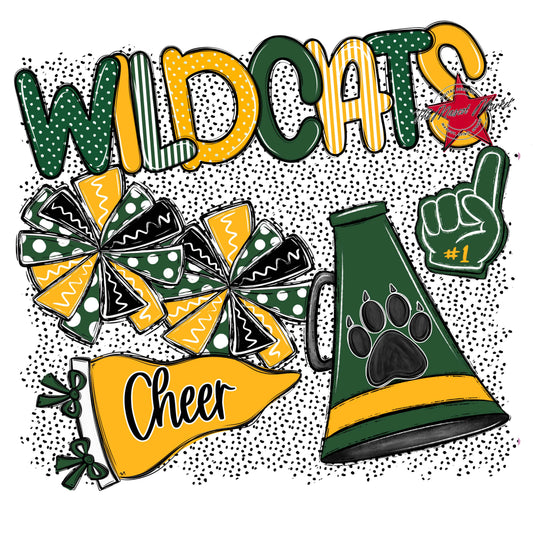 Wildcats Cheer Spirit-Green & Yellow