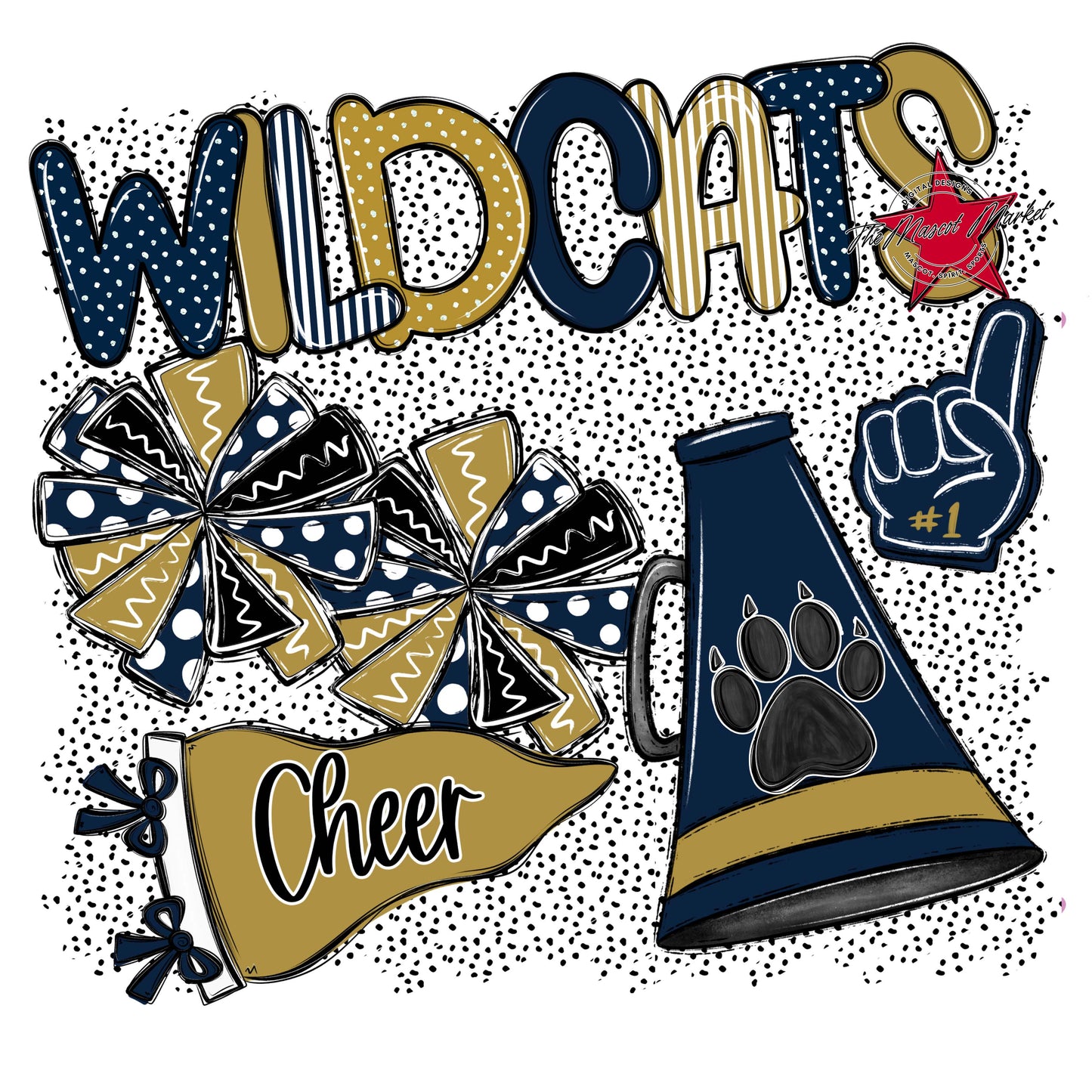 Wildcats Cheer Spirit-Navy & Gold