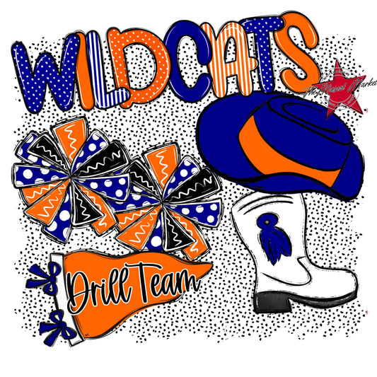 Wildcats Drillteam Spirit-Blue & Orange