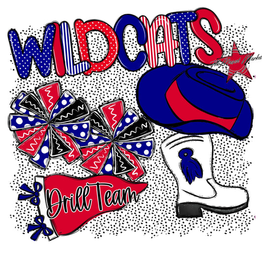 Wildcats Drillteam Spirit-Blue & Red