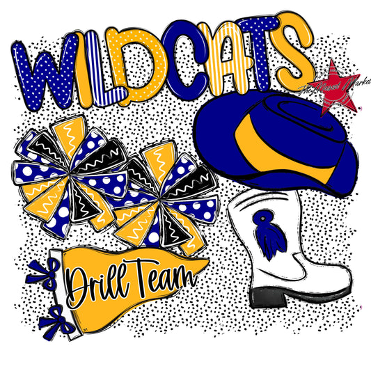 Wildcats Drillteam Spirit-Blue & Yellow