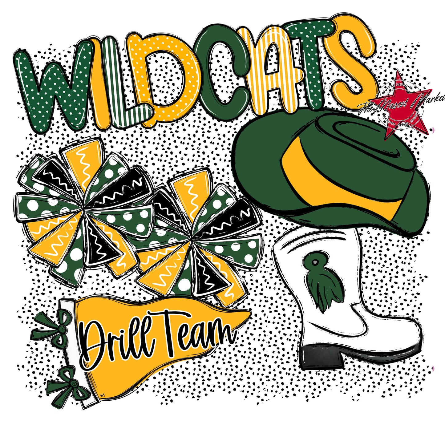 Wildcats Drillteam Spirit-Green & Yellow