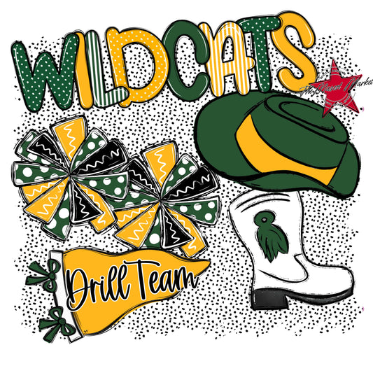 Wildcats Drillteam Spirit-Green & Yellow
