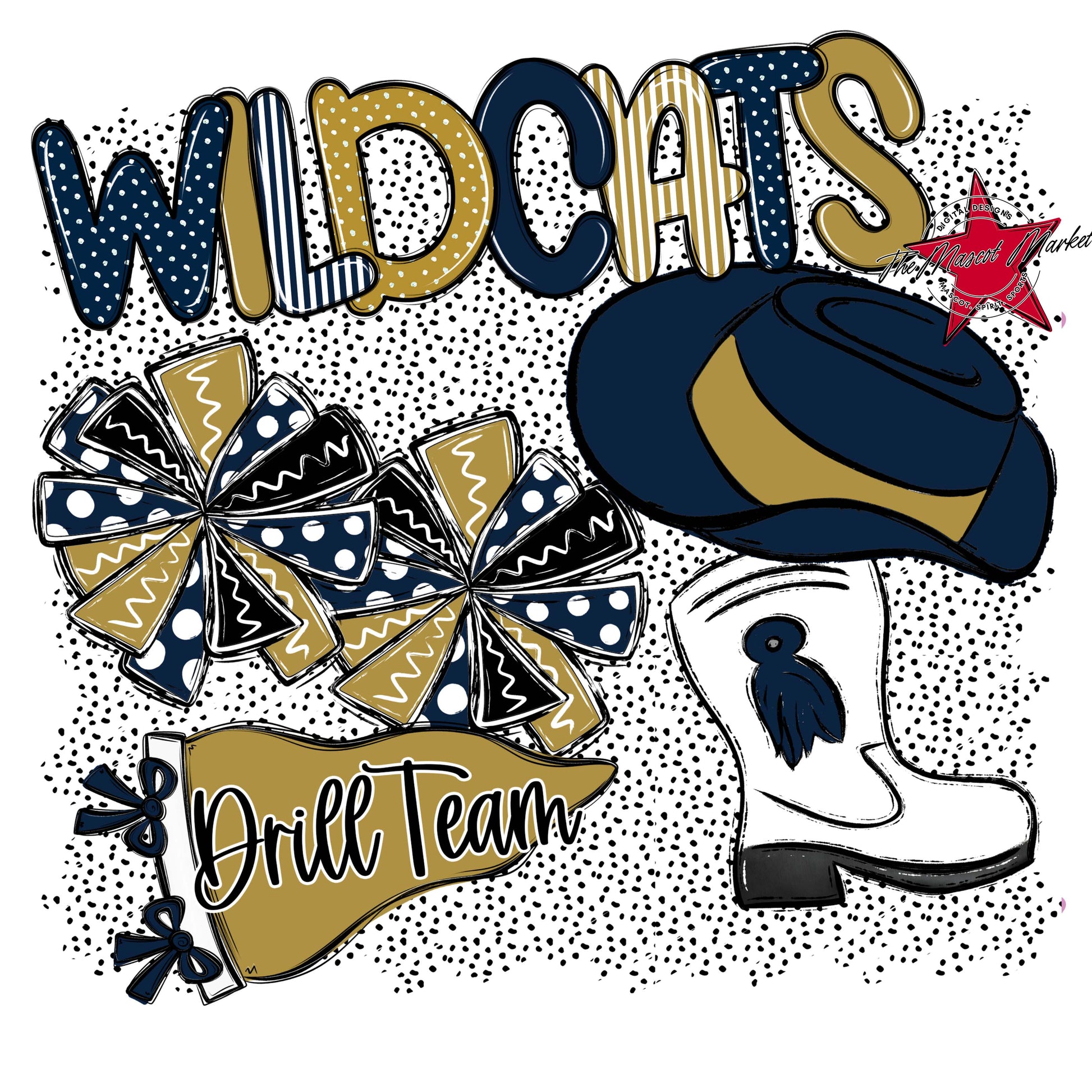 Wildcats Drillteam Spirit-Navy & Gold