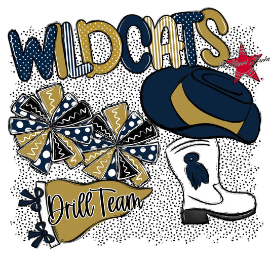 Wildcats Drillteam Spirit-Navy & Gold