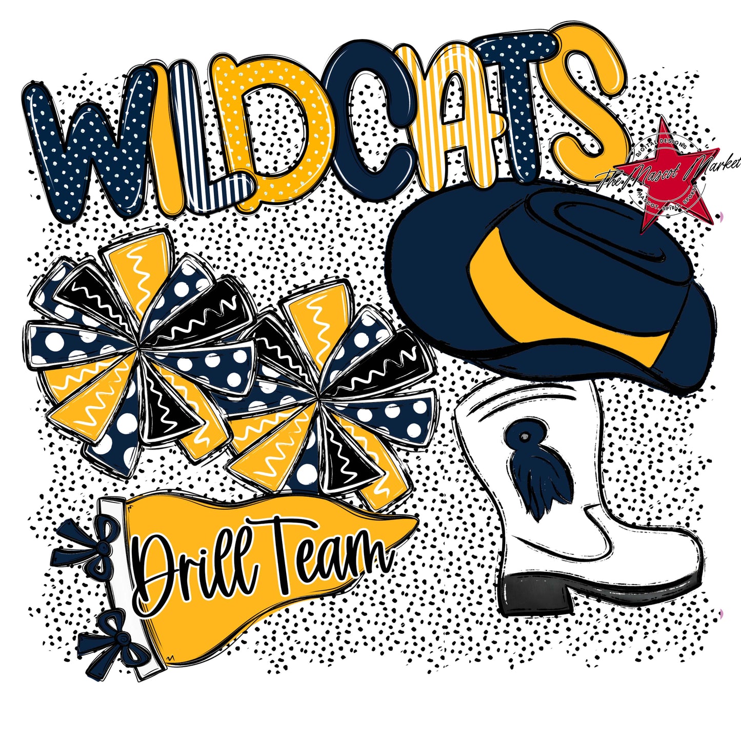 Wildcats Drillteam Spirit-Navy & Yellow
