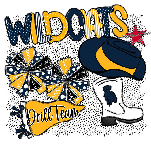 Wildcats Drillteam Spirit-Navy & Yellow