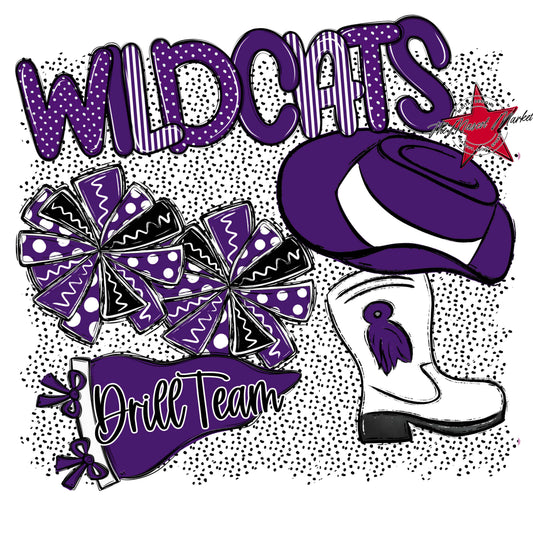 Wildcats Drillteam Spirit-Purple