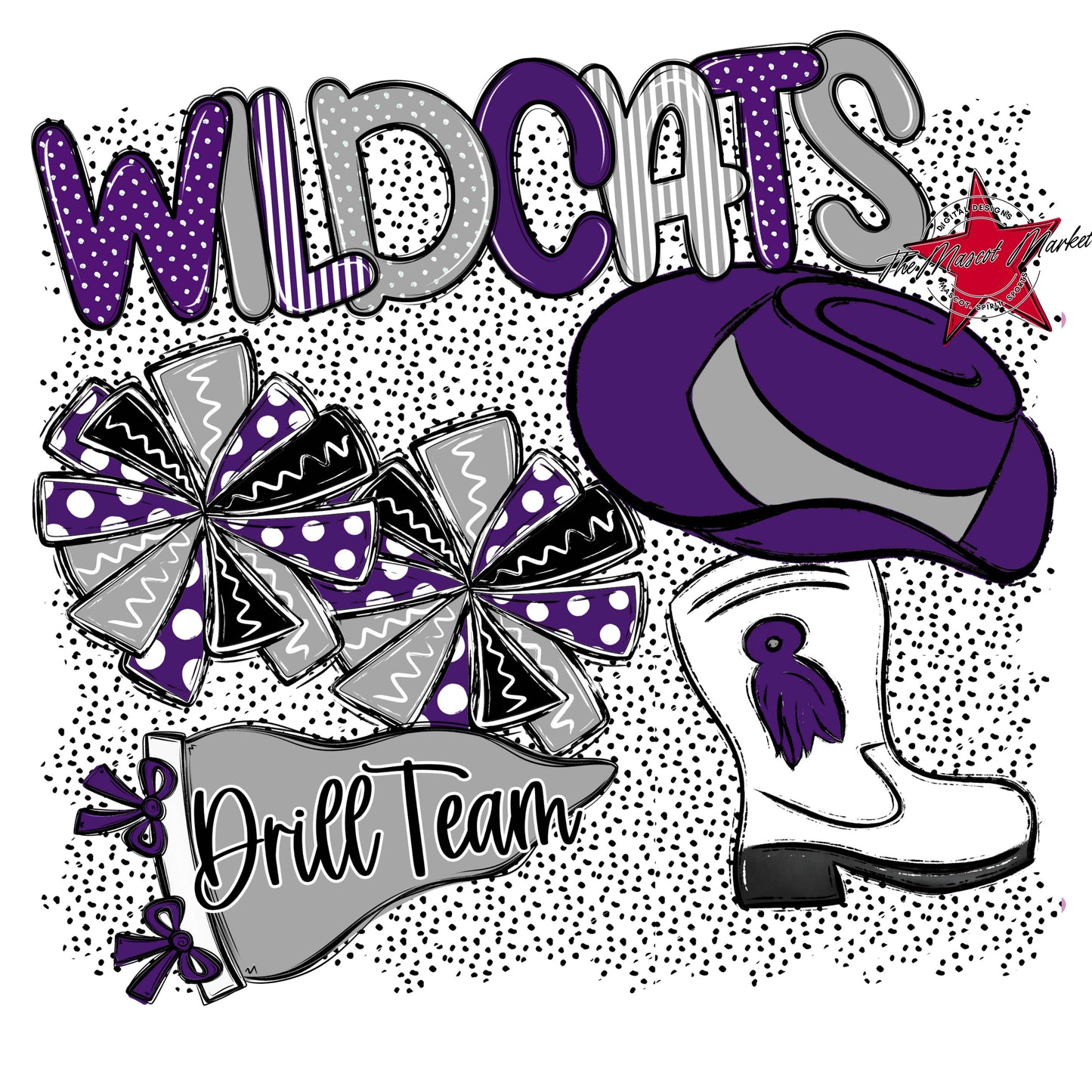 Wildcats Drillteam Spirit-Purple & Grey