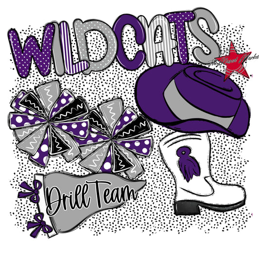 Wildcats Drillteam Spirit-Purple & Grey