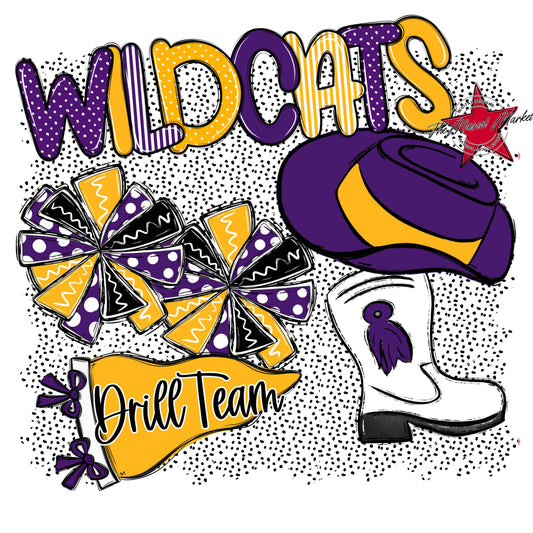Wildcats Drillteam Spirit-Purple & Yellow