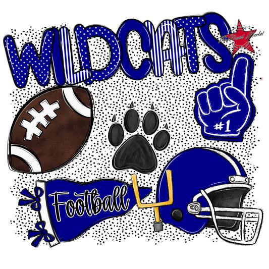 Wildcats Football Spirit-Blue