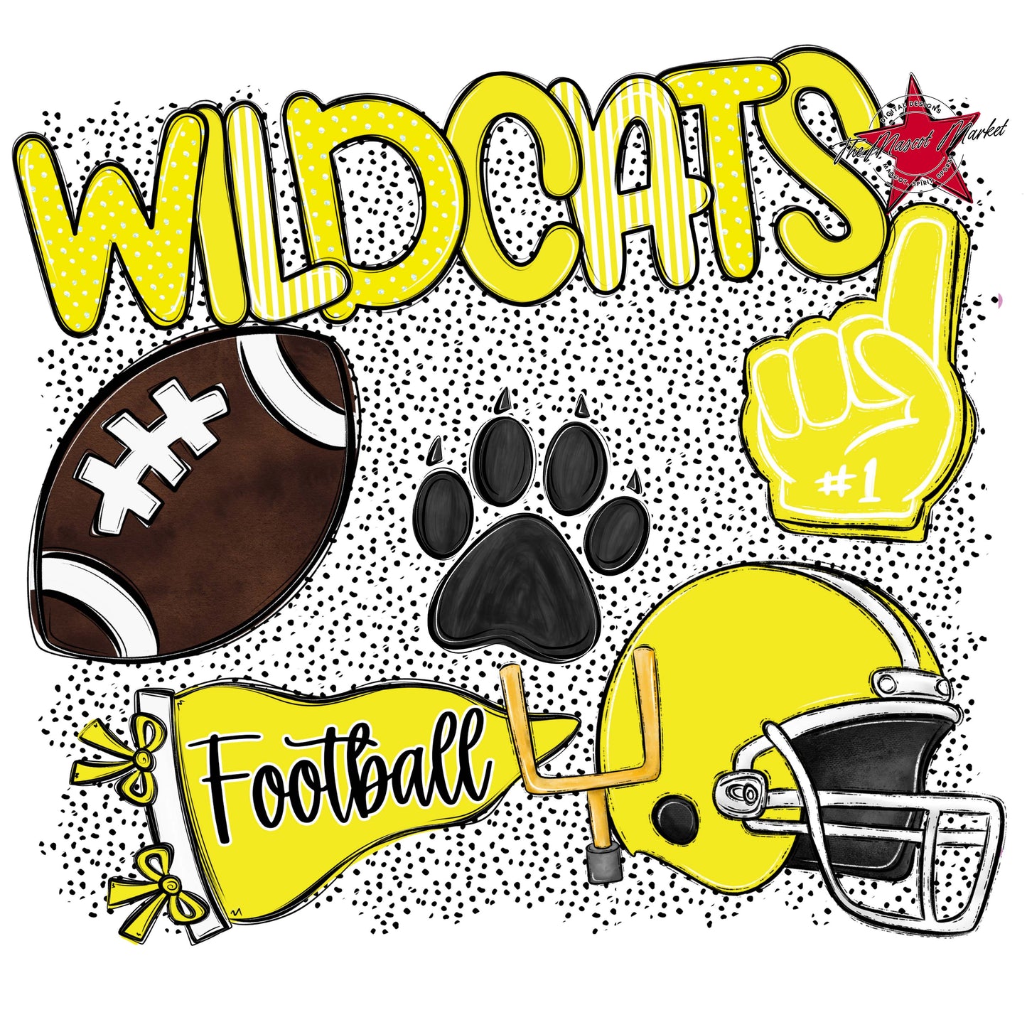 Wildcats Football Spirit-Bright Yellow