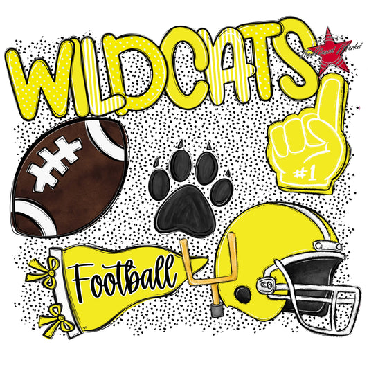 Wildcats Football Spirit-Bright Yellow