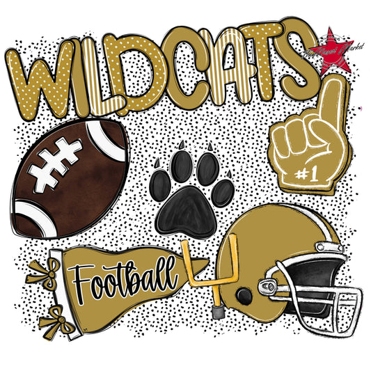 Wildcats Football Spirit-Gold