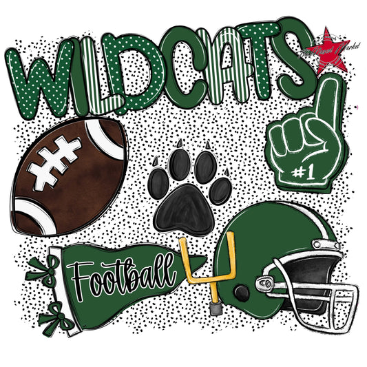 Wildcats Football Spirit-Green