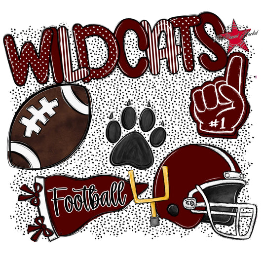 Wildcats Football Spirit-Maroon