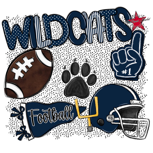 Wildcats Football Spirit-Navy