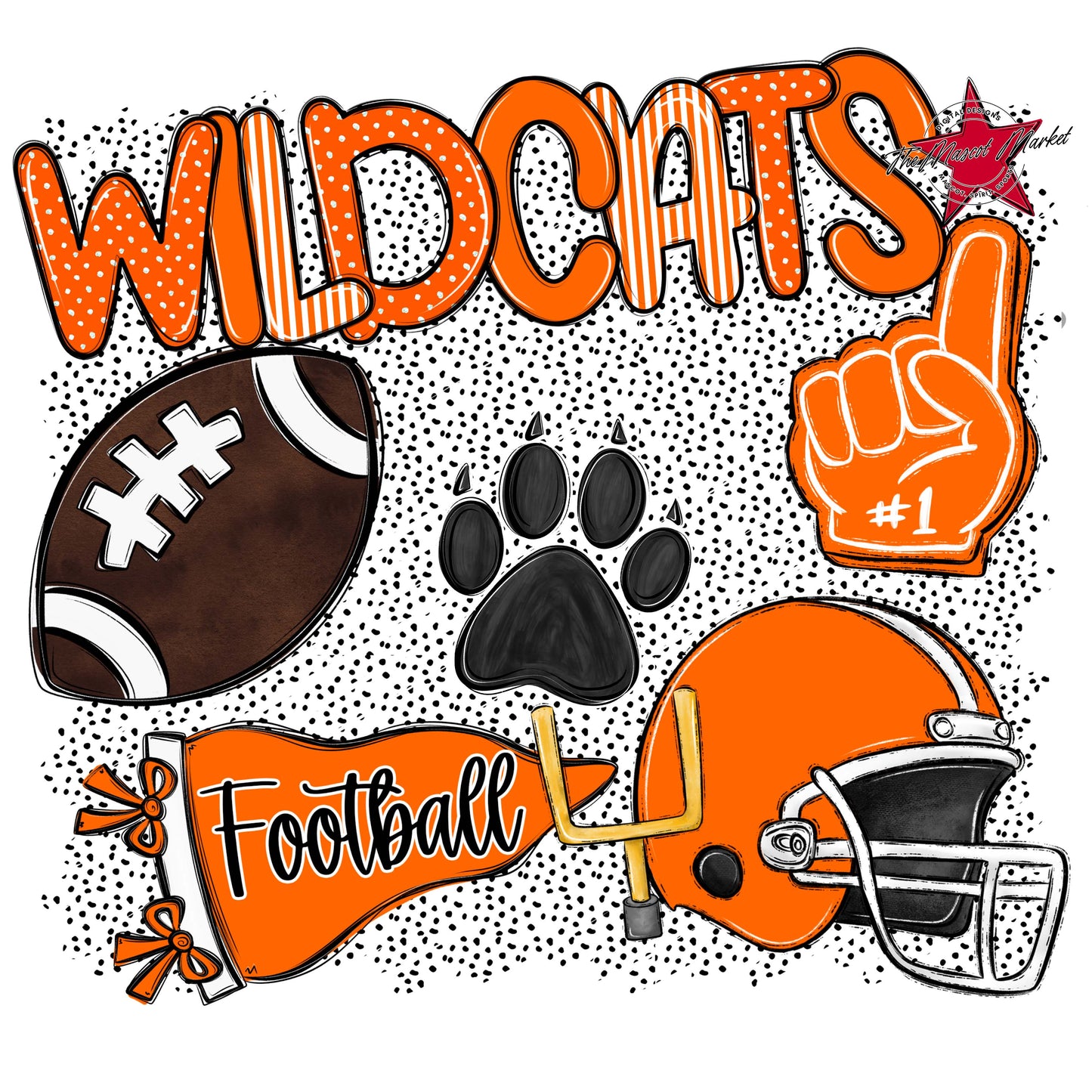 Wildcats Football Spirit-Orange
