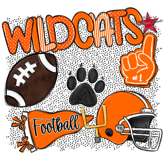 Wildcats Football Spirit-Orange