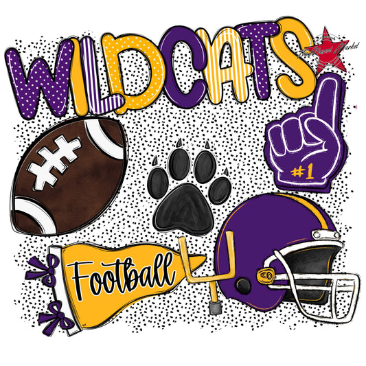 Wildcats Football Spirit-Purple & Yellow