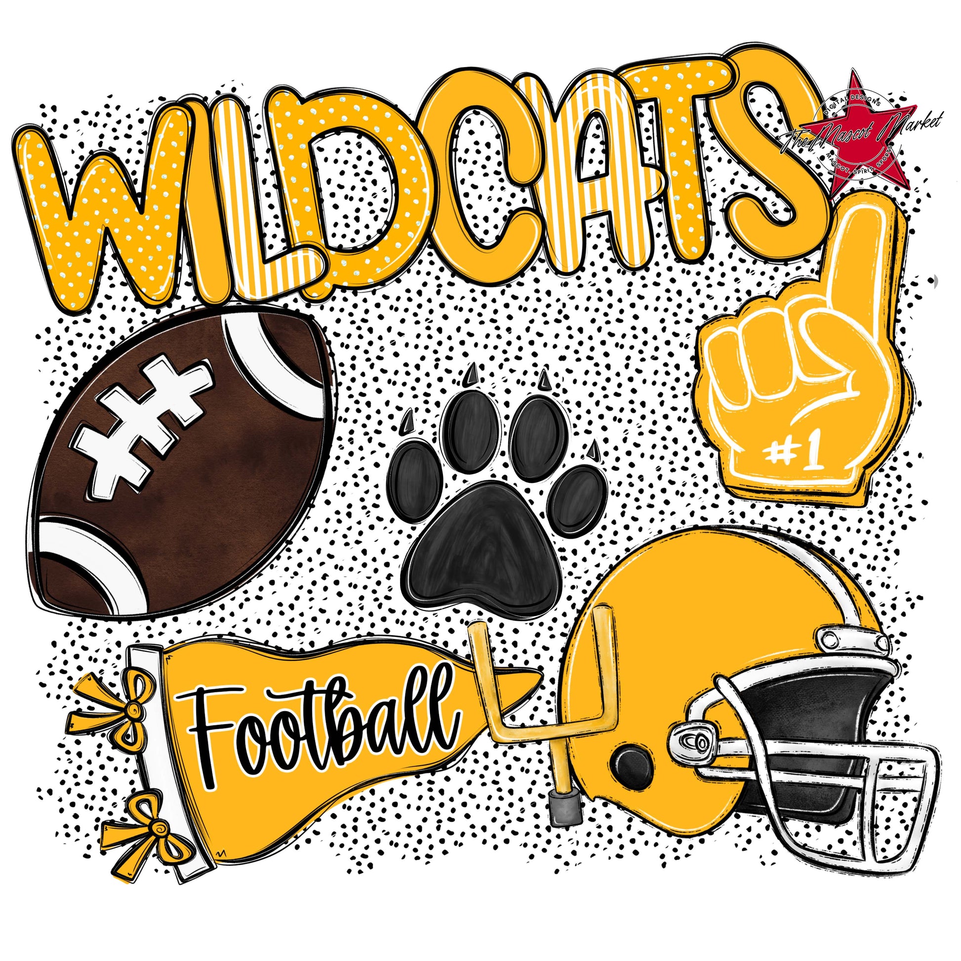 Wildcats Football Spirit-Yellow