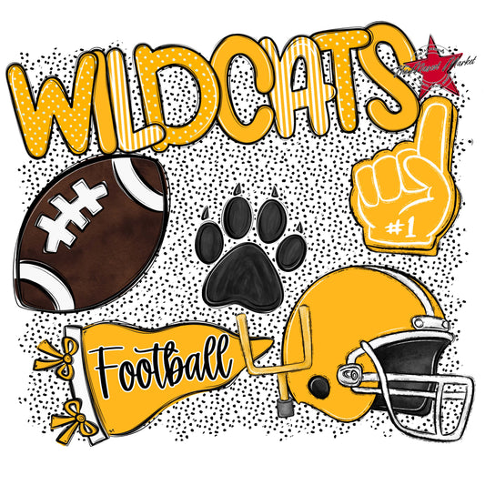 Wildcats Football Spirit-Yellow