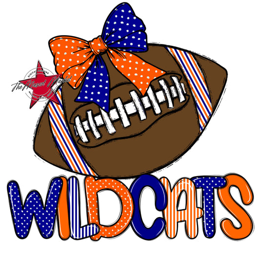Wildcats Football Spirit Design-Blue & Orange