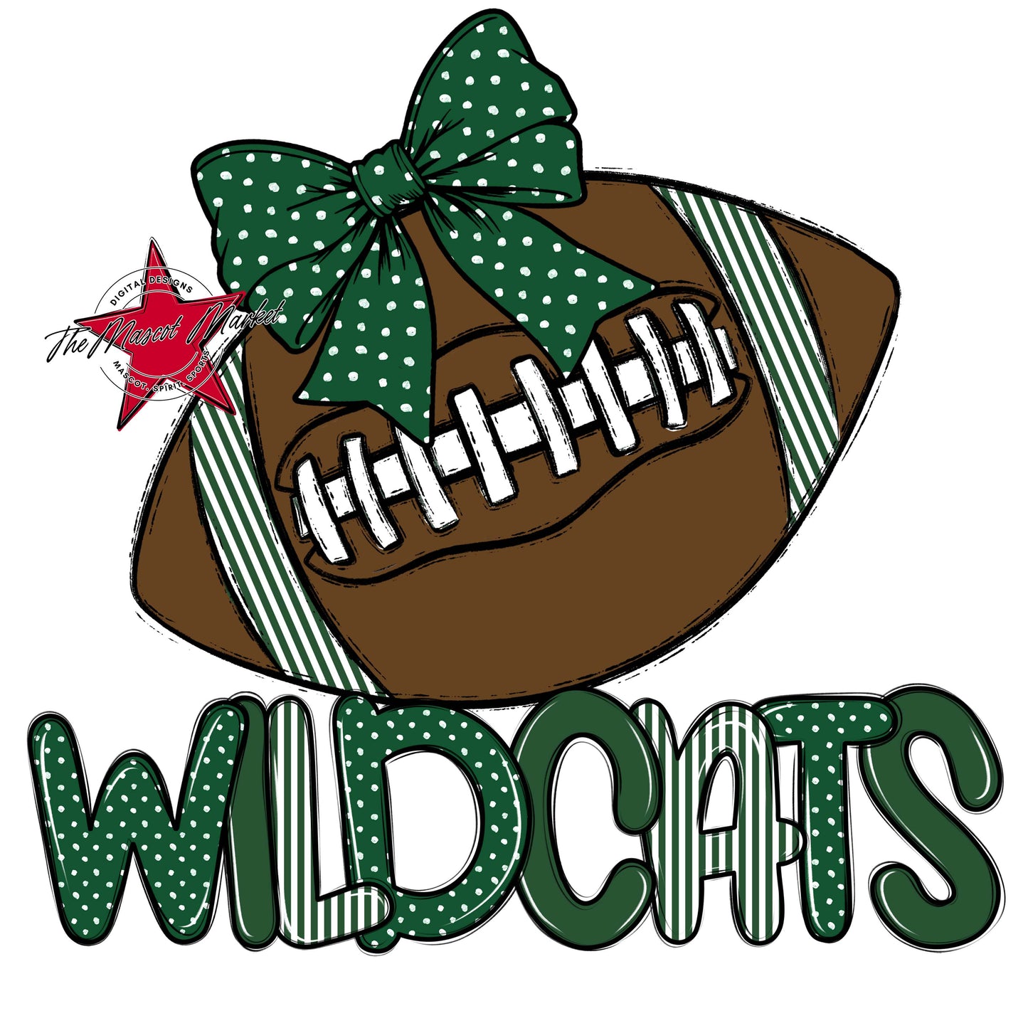 Wildcats Football Spirit Design-Green