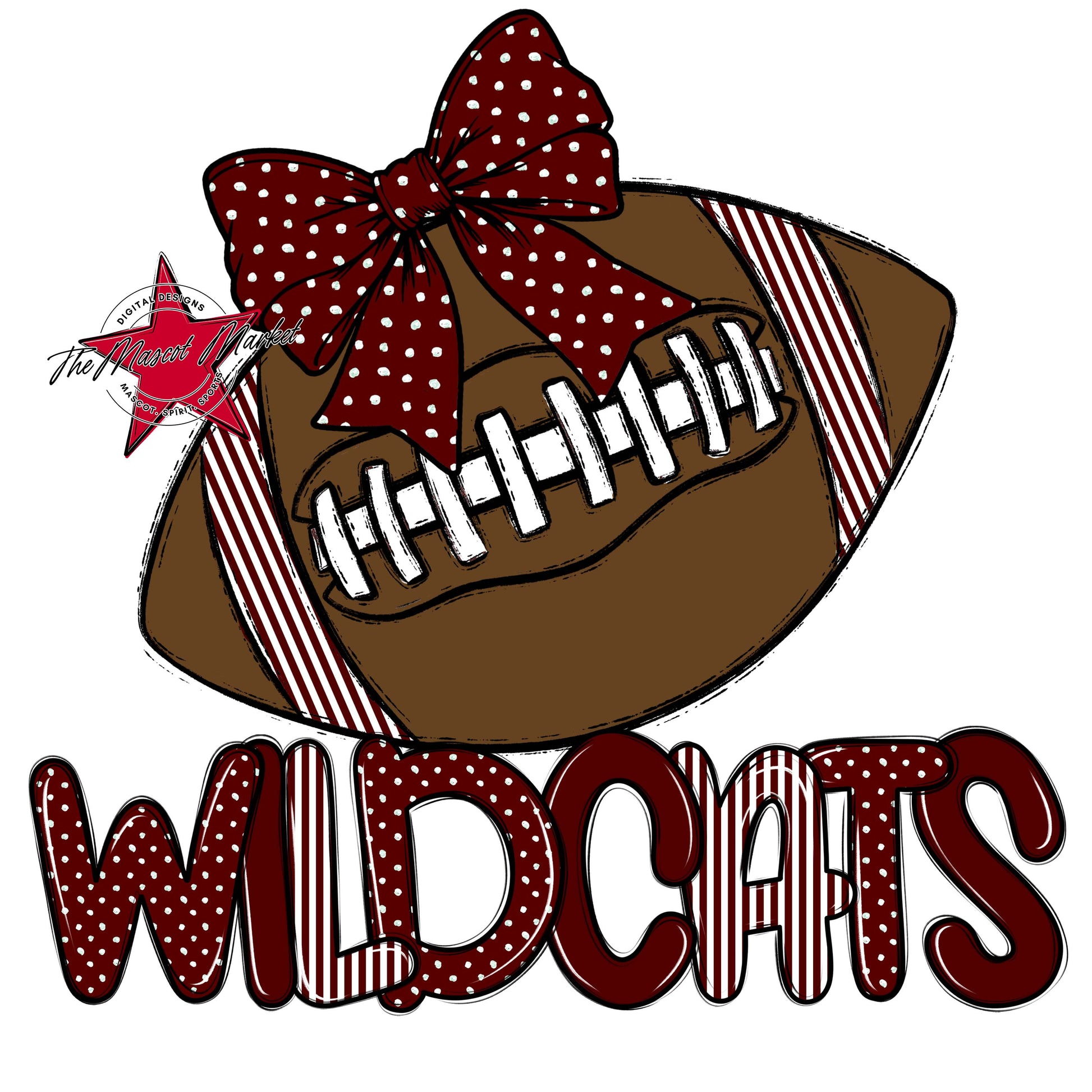 Wildcats Football Spirit Design-Maroon