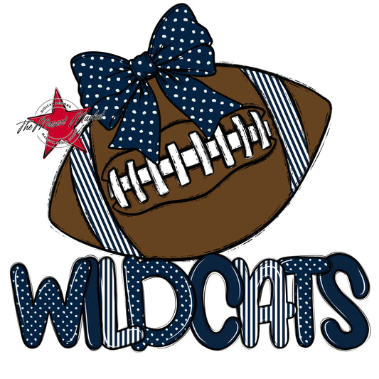 Wildcats Football Spirit Design-Navy